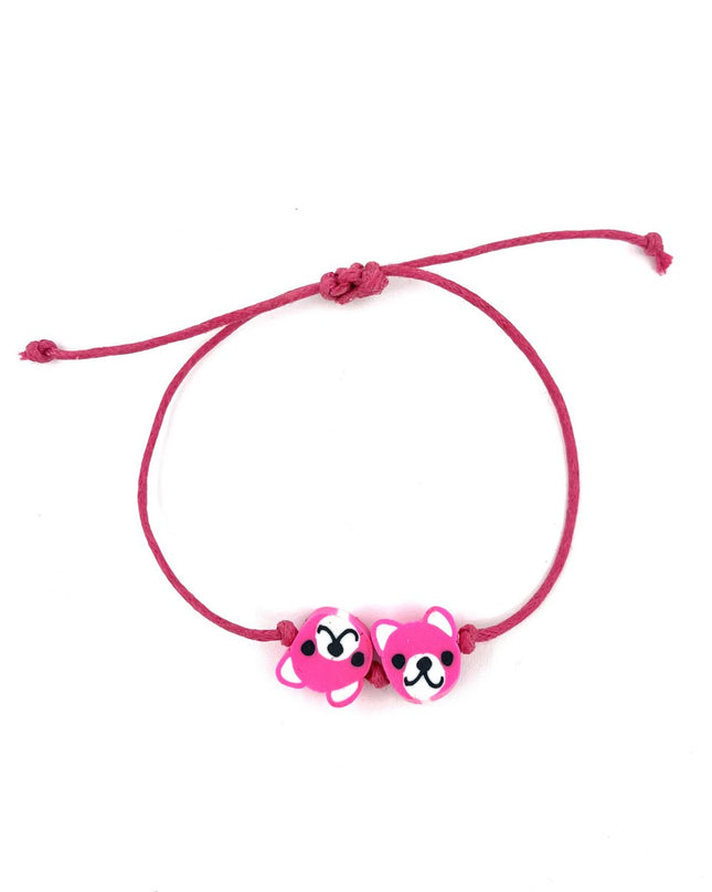 Luna-Leena kinderarmband beer roze - handgemaakt in Nepal