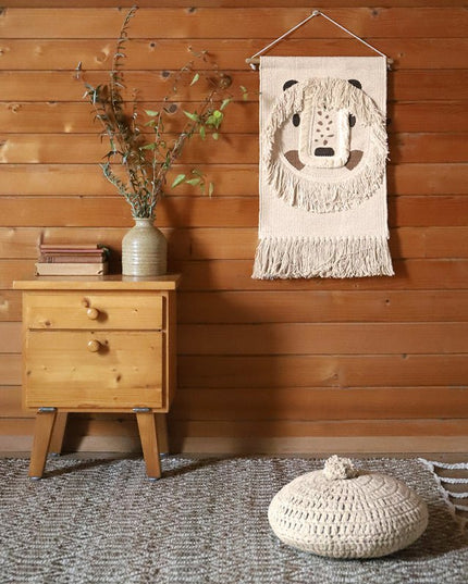 LENKA ECRU rond gehaakt kussen - enka Gehaakt Rond Kussen – Bohemien Vintage, 30 cm