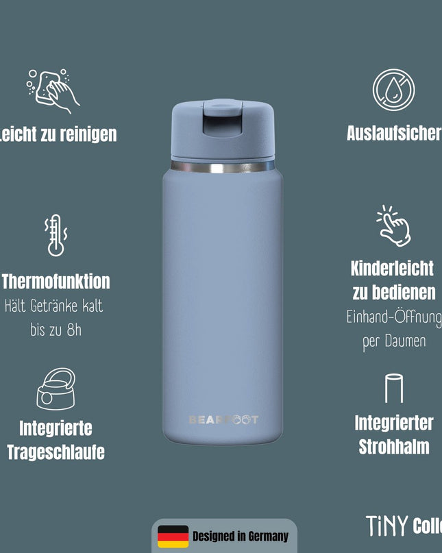 TINY Thermo kinderdrinkfles RVS - blauw - 200ml