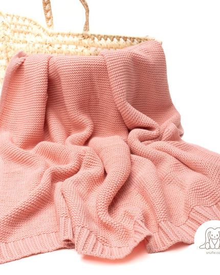 Babydekentje | Gebreid | Roze  | Katoenen deken