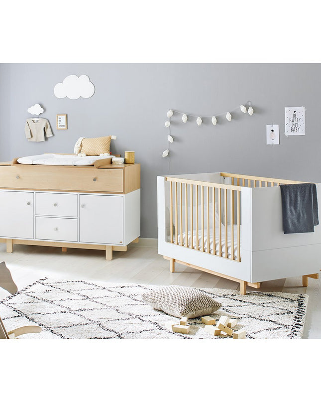 Startset 'Boks' extra breed
2 delen: ledikant, extra brede commode