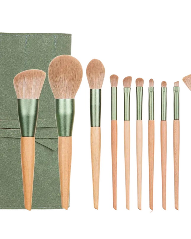 green-goose Make-Up Kwasten - 10 Stuks - in Suede Hoes