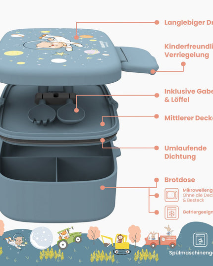 Lunchbox für Kinder mit Fächern, leicht und auslaufsicher - Bier