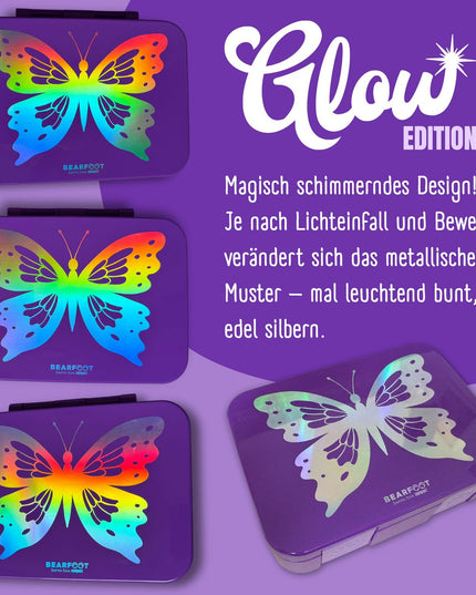 Butterfly GLOW Lunch Box with Compartments, Leak-Proof