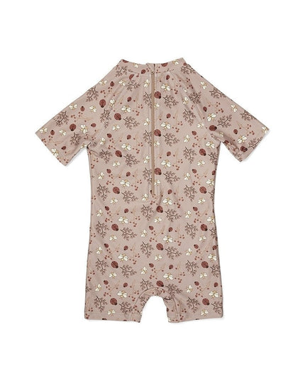 Dia swim suit-Sand - zwemjumpsuit zand - UV pakje - Uv bescherming -  Flower bee - zomer26