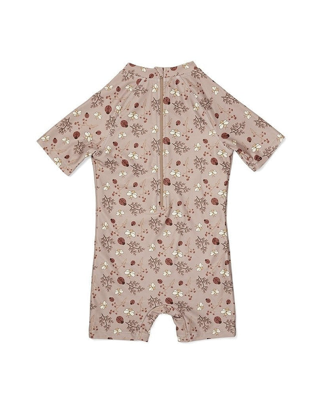 Dia swim suit-Sand - zwemjumpsuit zand - UV pakje - Uv bescherming -  Flower bee - zomer26