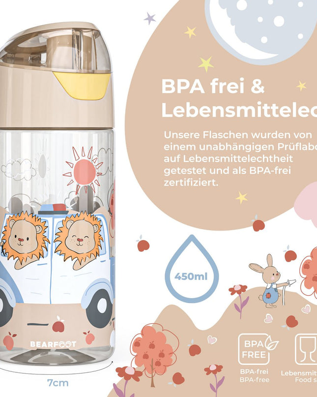 Children's water bottle, lightweight water bottle - police lions