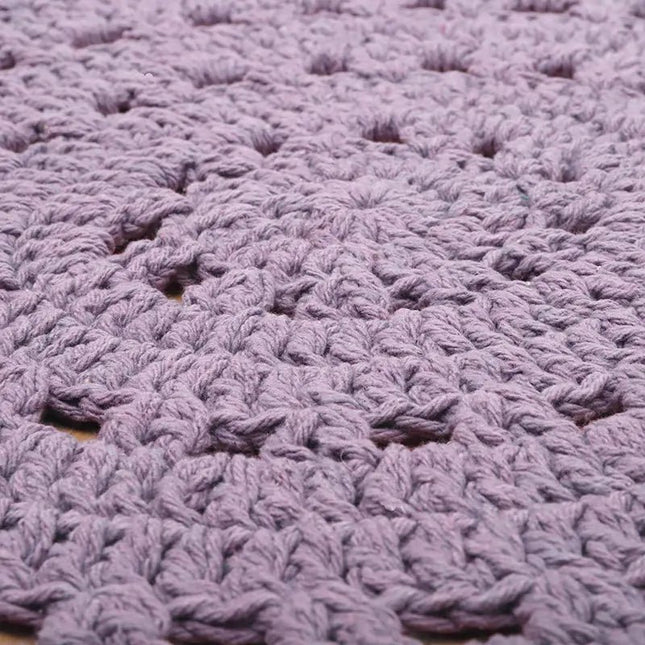 Alma Purple – Handgehaakt rond vloerkleed voor kinderen - vloerkleed