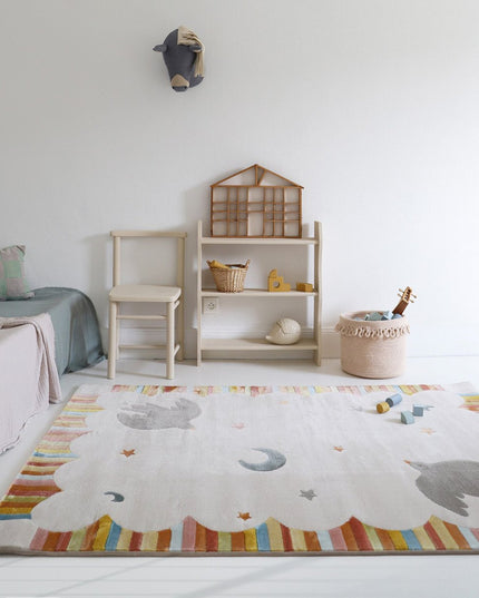 Kinderkamer Tapijt “Dansende Vogels” – Kleurrijk & Comfortabel