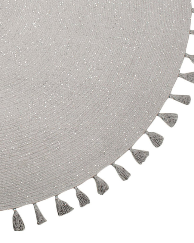 Joséphine – Handgeweven rond vloerkleed met pompons