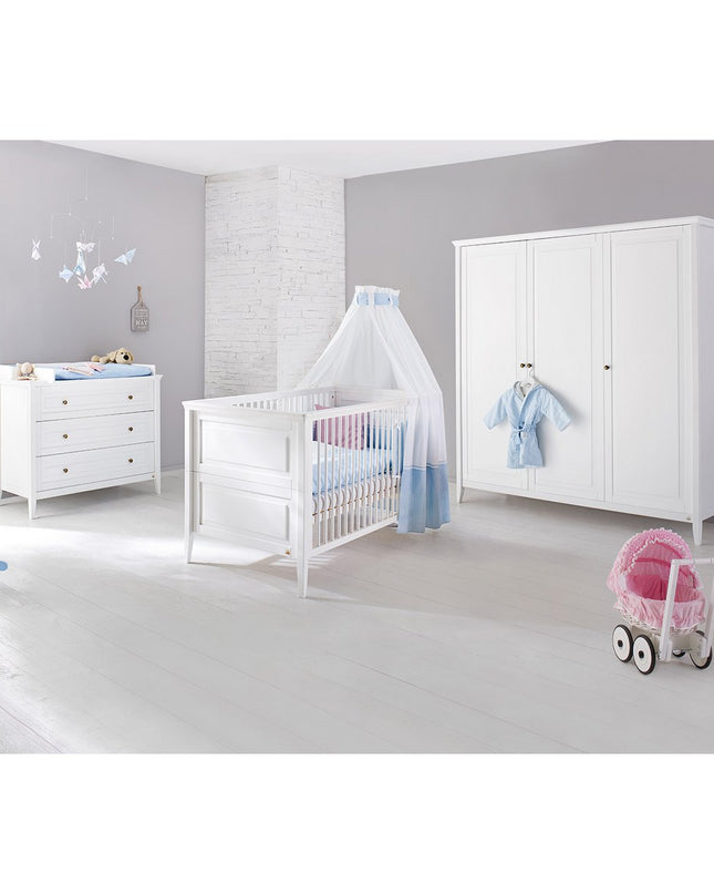 Startset 'Smilla' breed groot3 delen: ledikant, brede commode, grote kledingkast