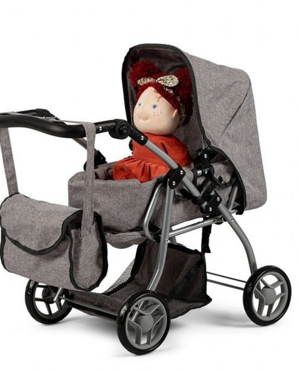 Poppenwagen grijs