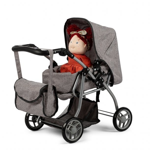 Poppenwagen grijs