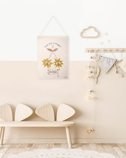 KLEINE TWEELINGEN kindermuurkunst sterrenbeeld Tweelingen - Wanddecoratie