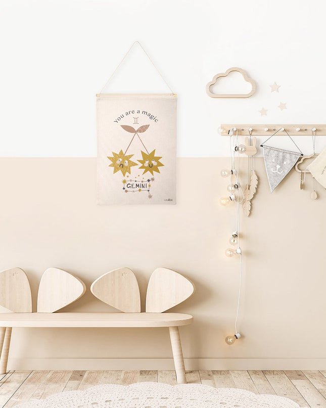 KLEINE TWEELINGEN kindermuurkunst sterrenbeeld Tweelingen - Wanddecoratie