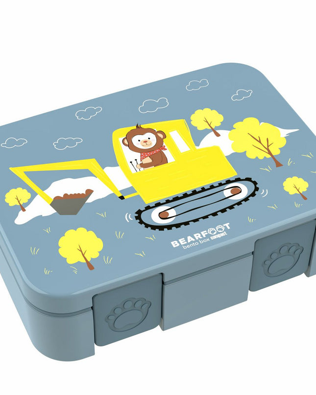 Laubbehälter mit Fächern, leicht und auslaufsicher – Baggerblau