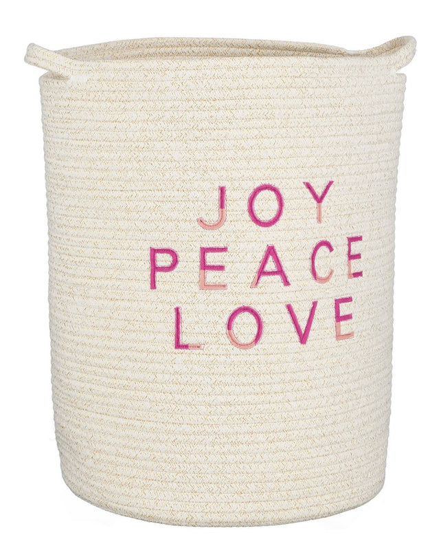 Opbergmand - Set van 2 - H46 x Ø33 cm - Katoen - Wit