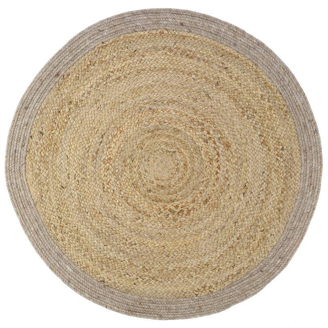 YHUKI TAUPE L jute- en wollen vloerkleden