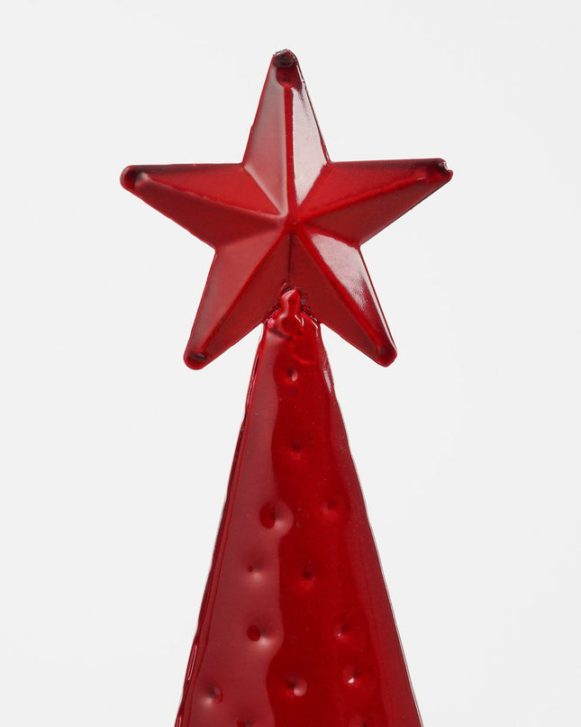 Decoratie Kerstboom - L15 x B8 x H68 cm - IJzer - Rood