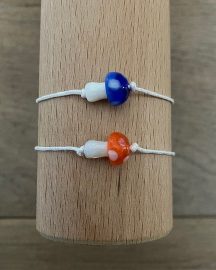 Luna-Leena kinderarmband paddestoel blauw - handgemaakt in Nepal