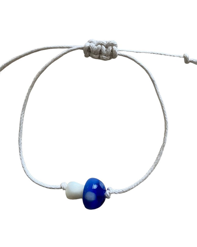 Luna-Leena kinderarmband paddestoel blauw - handgemaakt in Nepal