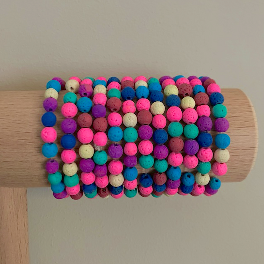 Luna -Leena kinderarmbandkleuren - lava kralen - handgemaakt in Nepal