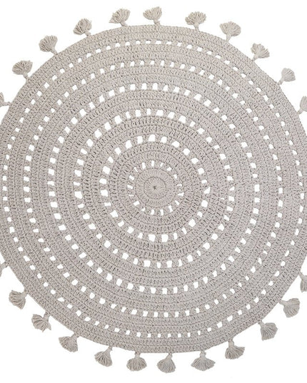 Nila Pearl Grey – Gehaakt kindervloerkleed van 100% katoen