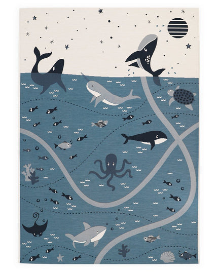 Deep Blue – Binnen- en Buitenspeelkleed vloerkleed voor Kinderen (123 × 180 cm, OEKO-TEX, Made in Europe)