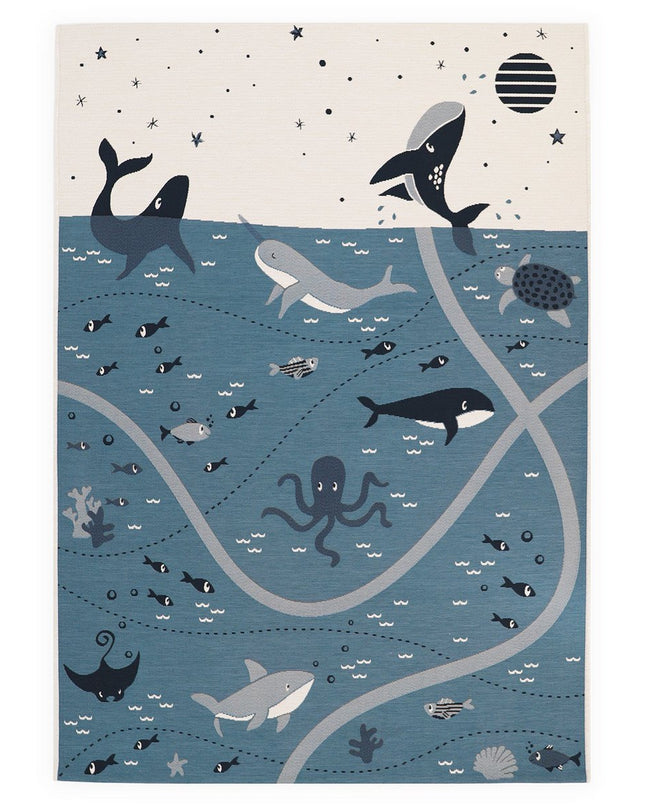 Deep Blue – Binnen- en Buitenspeelkleed vloerkleed voor Kinderen (123 × 180 cm, OEKO-TEX, Made in Europe)