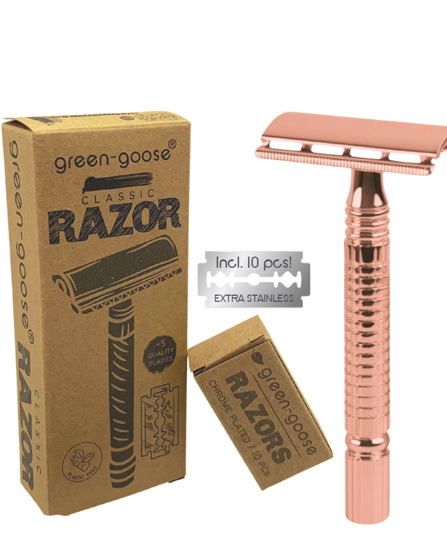 green-goose Klassieke Scheerset - Roze Goud