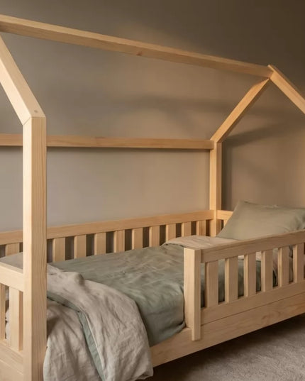 YappyTrygg huisbed peuterbed 160-80cm, Natuurlijk