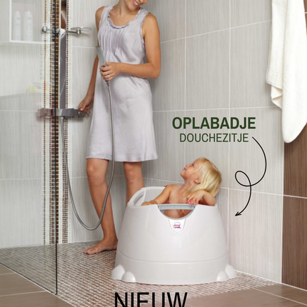 Maak kennis met het Oplabad – het ultieme douchezitje voor je kleintje!Geen bad? Geen probleem! Met de Oplabad kan je kindje direct onder de douche in zijn of haar eigen privézwembad.Dankzij het perfecte formaat en stevige ontwerp is het Oplabad moeiteloos mee te nemen – ideaal voor gebruik in de douchecabine, op de badkamervloer, in de tuin of zelfs op het balkon.