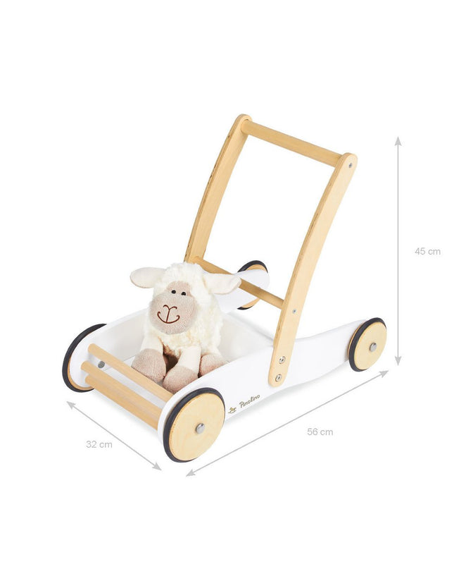 Leren loopwagen 'Uli', wit