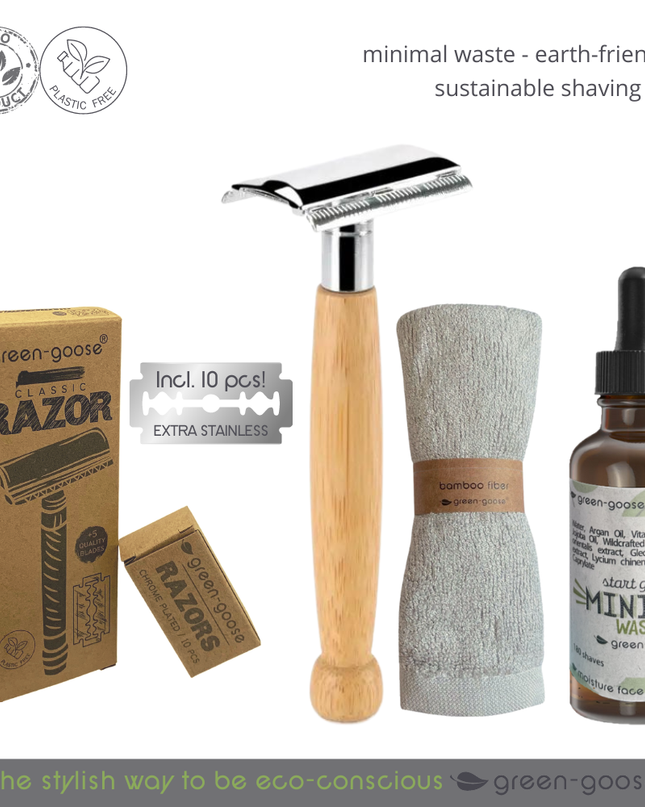 green-goose Scheerset met Scheerolie - Bamboe