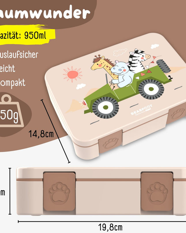Laubeimer mit Fächern, leicht und auslaufsicher – Safaribraun