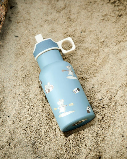 Uno Bidon – 350 ml, RVS met Siliconen Tuit, Kleur Surfer