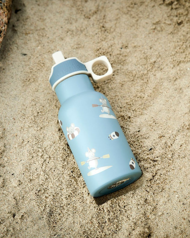 Uno Bidon – 350 ml, RVS met Siliconen Tuit, Kleur Surfer