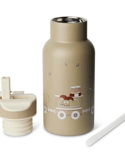 Nuuroo Juno Bidon – 350 ml, RVS Waterfles met Activiteitsdeksel, Kleur Carnavalstrein