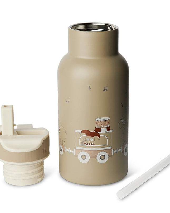 Nuuroo Juno Bidon – 350 ml, RVS Waterfles met Activiteitsdeksel, Kleur Carnavalstrein