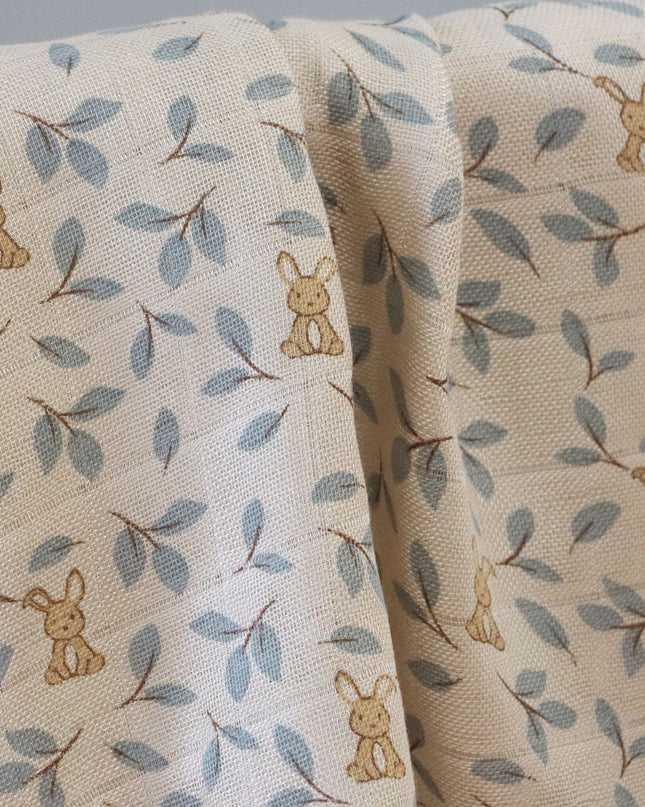 Bamboe mousseline inbakerdoeken 2st. Bunny leaf