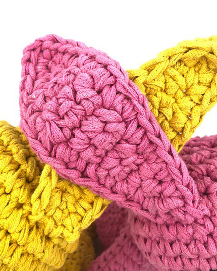 Luna-Leena konijn/konijn roze knuffel  - katoen - handgehaakt in Nepal