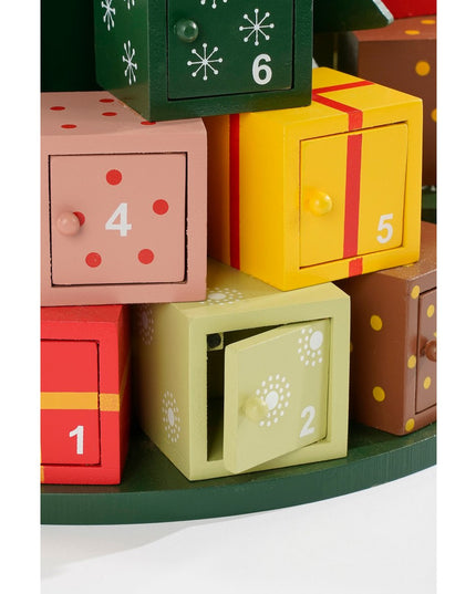 Adventskalender - H30 x Ø28 cm - MDF - 100% FSC - Meerkleurig kerst 2025