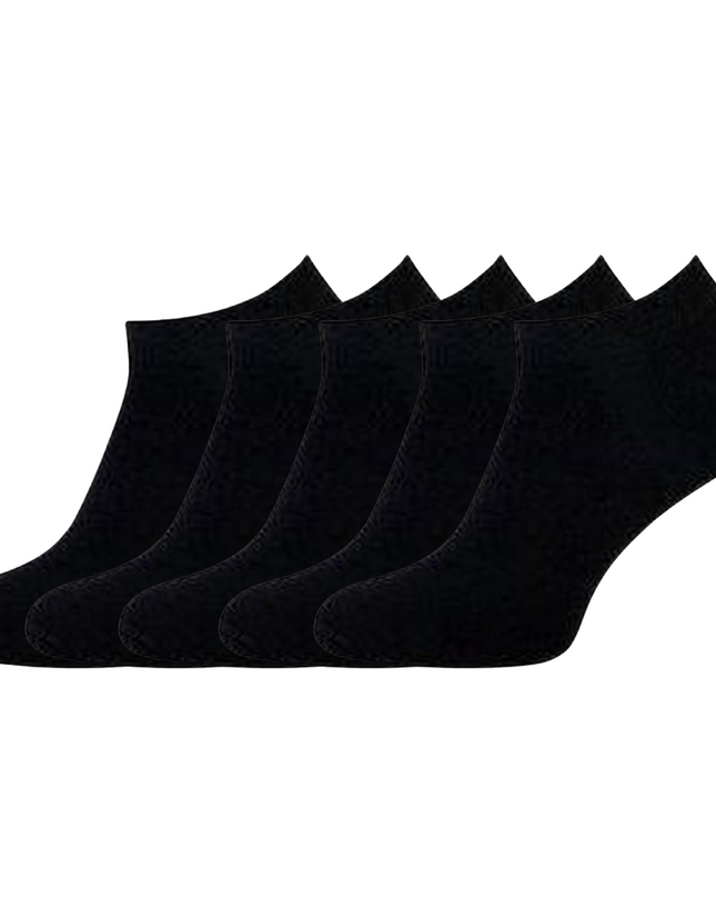 green-goose Bamboe Enkelsokken Heren - 5 Paar - Zwart - 95% Bamboe - heren