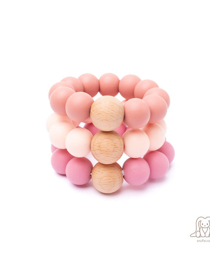 Baby siliconen bijtring | KRALEN Lichtroze