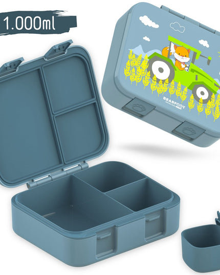 Nachhaltige Bento COMPACT Lunchbox – mit Fächern, auslaufsicher, BPA-frei – Tractor