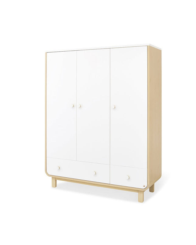 Startset 'Round' breed groot3 onderdelen: ledikantbed, breed commode, grote kledingkast