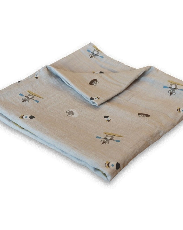 Minnie mousselinedoek Beige Surfer  hydrofiele doek