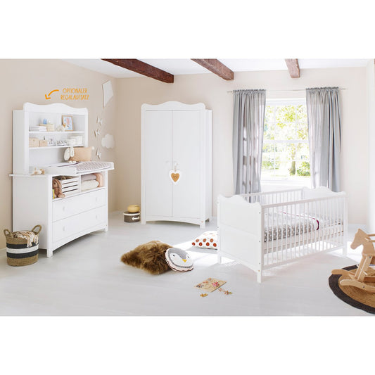 Startset 'Florentina' extra breed, incl. extra brede kast4 delen: ledikant, extra brede commode incl. Extra brede kast, 2-deurs kledingkast