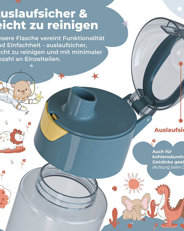 Children's water bottle, lightweight water bottle - excavator &amp; monkey