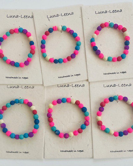 Luna -Leena kinderarmbandkleuren - lava kralen - handgemaakt in Nepal